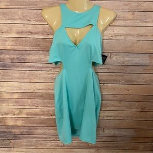Elegant Backless Teal Dress